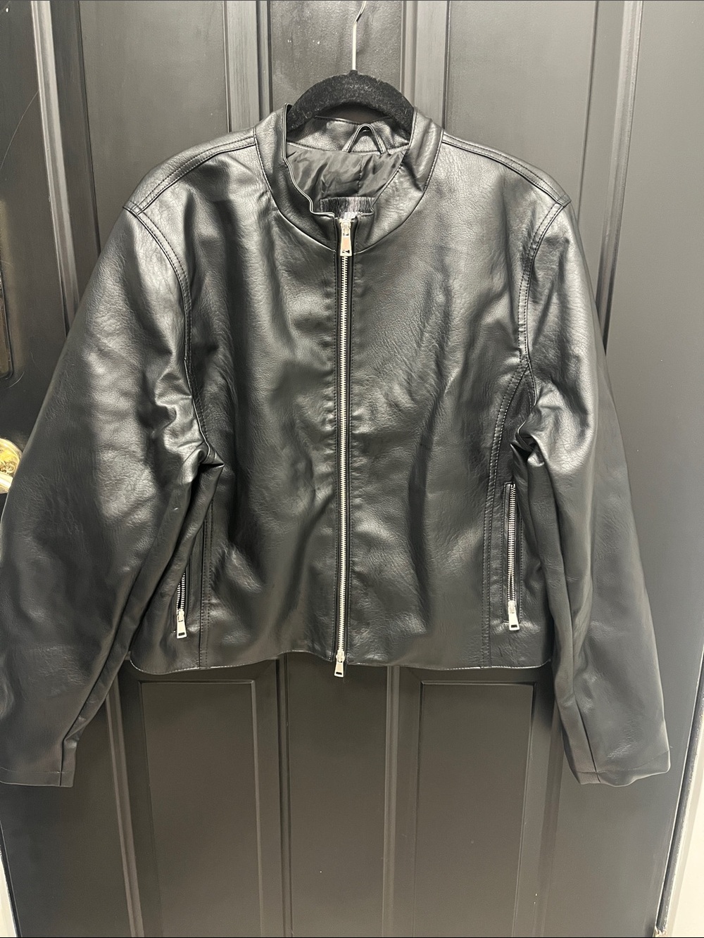Urban Outfitters Black Leather Zip Moto Jacket
